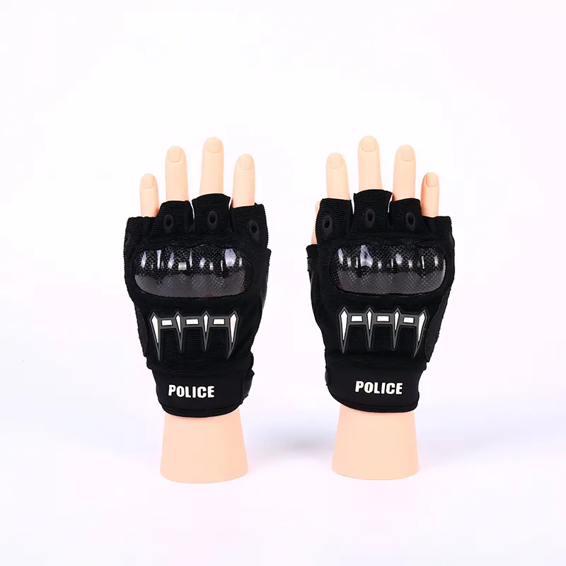 Gants tactiques demi-doigt en fibre de carbone