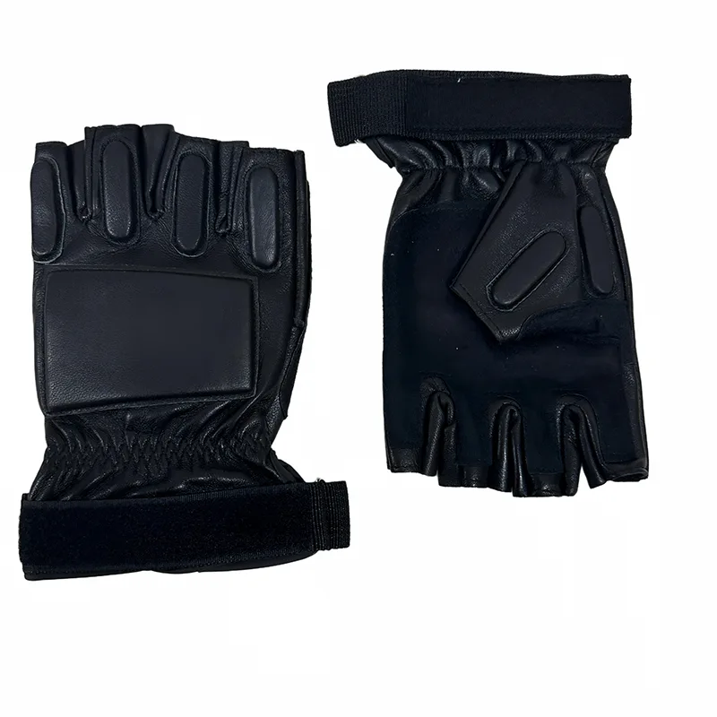 Gants tactiques en cuir demi-doigt